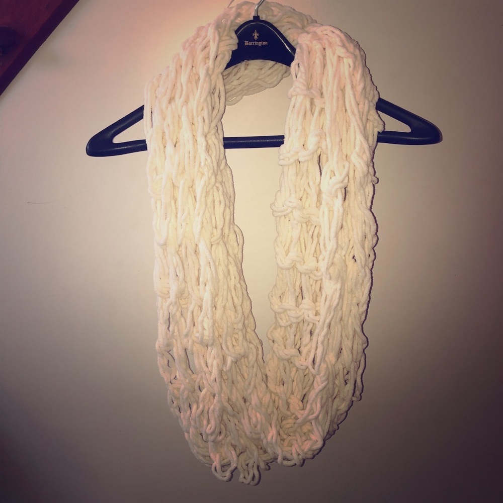 Ivory handmade Knit Scarf